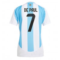 Camiseta Argentina Rodrigo De Paul #7 Primera Equipación para mujer Copa America 2024 manga corta